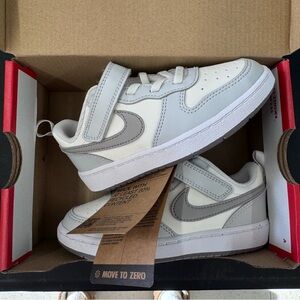 Nike Kids White and Gray Sneakers